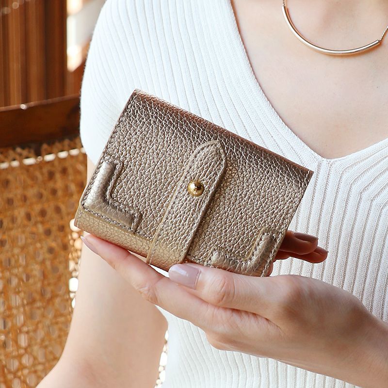 HerScheduleの人気ゴールドの財布　trunk mini wallet